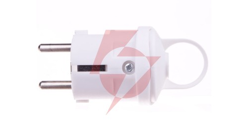 Wtyczka prosta 10/16A 250V 2P+Z z uchwytem biała EM-GRC-01 P0038