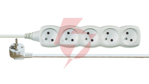 Przedłużacz 5-gniazd z/u 3m /H05VV-F 3G1/ biały P0513