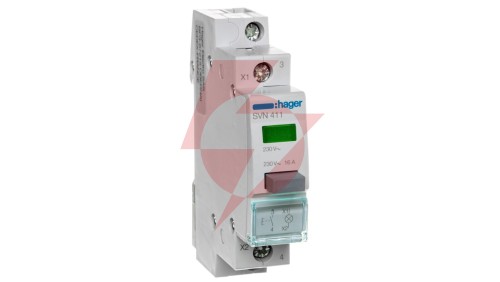 Przełącznik przyciskowy z lampką zieloną 16A 1Z 230V AC SVN411