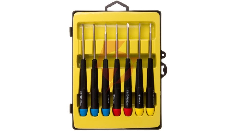 Wkrętaki precyzyjne 1,5x50mm 2x50mm 2,5x50mm PH000x50mm PH0x50mm T8x50mm T10x50mm (zestaw 7 szt.) 39D552
