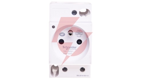 Gniazdo modułowe z lampką iPC 2P+E 10/16A 250V na szynę białe A9A15307