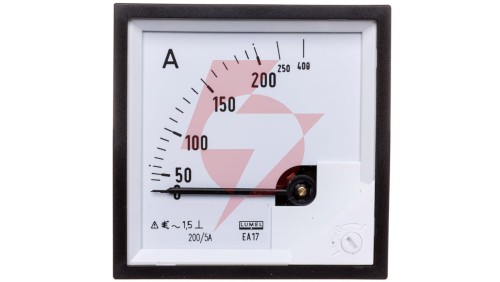 Amperomierz analogowy tablicowy 200/400A do przekładnika 200/5A 72x72mm IP50 C3 K=90 st. EA17N F41800000000