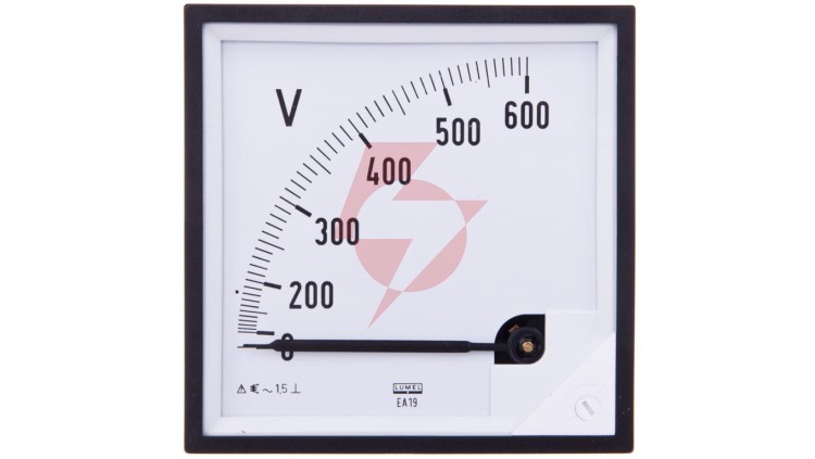 Woltomierz analogowy 96x96 N IP50 E616 600V pozycja pracy C3 K=90 st. bez atestu KJ EA19N E61600000000