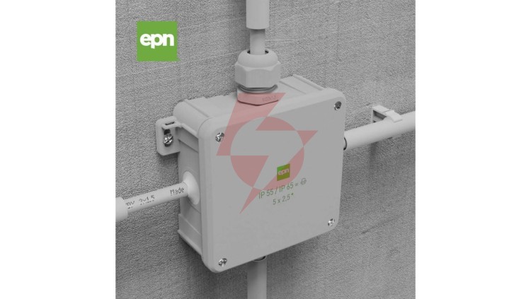 Puszka natynkowa hermetyczna 2K 98x98x46mm pusta IP55/IP65 szary 0290-04