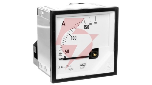 Amperomierz analogowy tablicowy 150/300A do przekładnika 150/5A 72x72mm IP50 C3 K=90 st. EA17N F41700000000