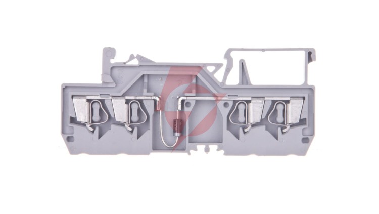 Złączka szynowa 4-przewodowa z diodą 1N4007 2,5mm2 szara 280-815/281-410