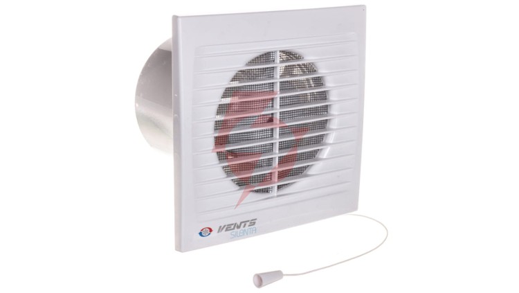 Wentylator osiowy fi 100 230V 5,6W 78m3/h 26dB cichy łożyska kulowe wyłącznik sznurkowy 100SILENTA-SVL