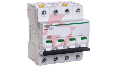 Wyłącznik nadprądowy 4P B 50A 6kA AC iC60N-B50-4 Acti9 A9F03450