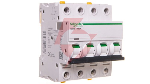 Wyłącznik nadprądowy 4P D 63A 6kA AC iC60N-D63-4 Acti9 A9F05463