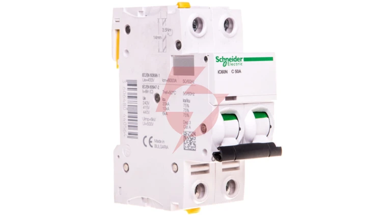 Wyłącznik nadprądowy 2P C 50A 6kA AC iC60N-C50-2 Acti9 A9F04250
