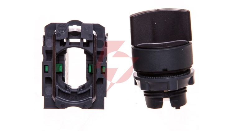 Przełącznik 3 położeniowy pokretło 22mm czarny 2Z z samopowrotem XB5AD53