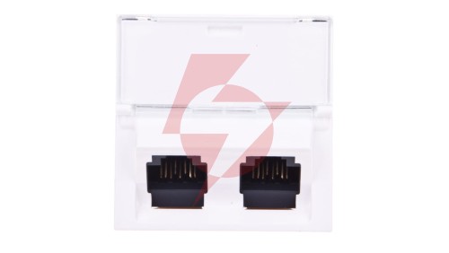 MOSAIC Gniazdo komputerowe podwójne RJ45 kat.6 UTP 2M 45st białe 076504