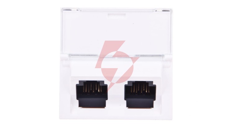 MOSAIC Gniazdo komputerowe podwójne RJ45 kat.6 UTP 2M 45st białe 076504