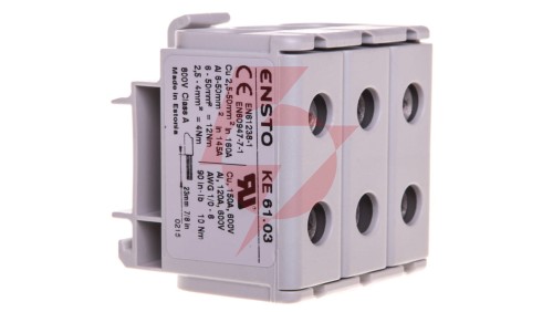 Zacisk trojtorowy KE-61.03 szary (2,5-50mm)