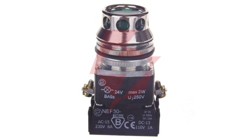 Przycisk sterowniczy 30mm zielony 1Z 1R z samopowrotem z podświetleniem W0-NEF30-KL XY Z