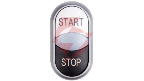 Napęd przycisku podwójny czarno/biały /START-STOP/ z podświetleniem z samopowrotem M22-DDL-WS-GB1/GB0 216708