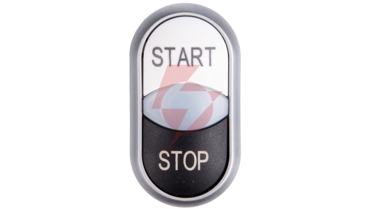 Napęd przycisku podwójny czarno/biały /START-STOP/ z podświetleniem z samopowrotem M22-DDL-WS-GB1/GB0 216708