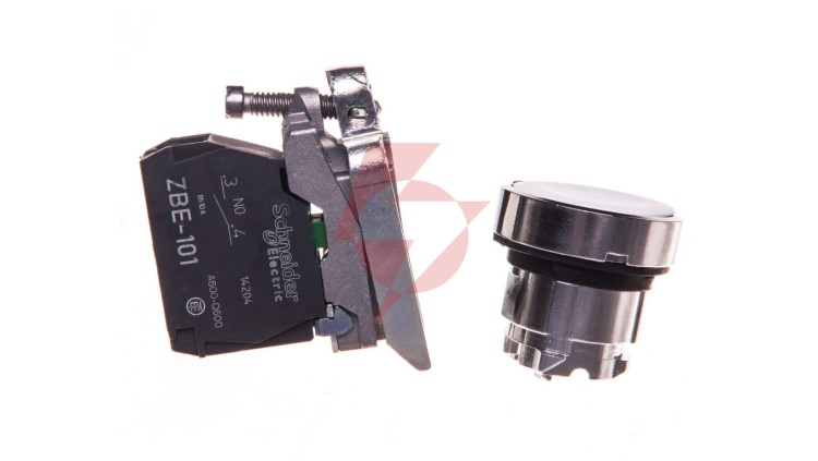 Przycisk sterowniczy 22mm bialy 1Z z samopowrotem XB4BA11