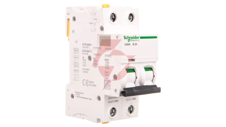Wyłącznik nadprądowy 2P B 2A 6kA AC iC60N-B2-2 Acti9 A9F03202