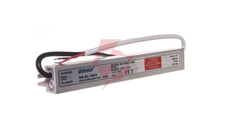Zasilacz do oświetlenia LED 170-265V AC/12V DC 30W IP67 OR-ZL-1604