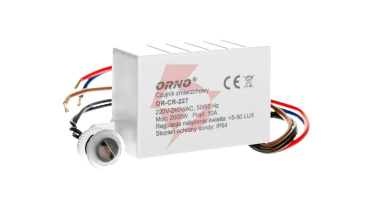 Wyłącznik zmierzchowy z czujnikiem 10A 230V 5-50lx OR-CR-227