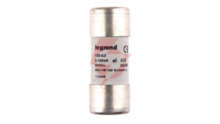 Wkładka bezpiecznikowa cylindryczna 22x58mm 63A gG (gL) 500V HPC 015363