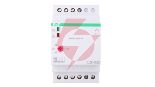 Przekaźnik zaniku i asymetrii faz z kontrolą styków stycznika 10A 1P 4sek 40-80V CZF-332