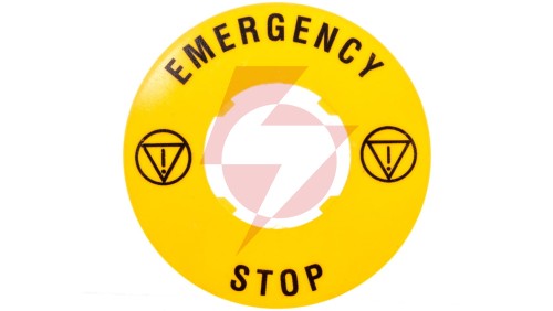 Szyld opisowy fi 60mm EMERGENCY/STOP LPXAU115