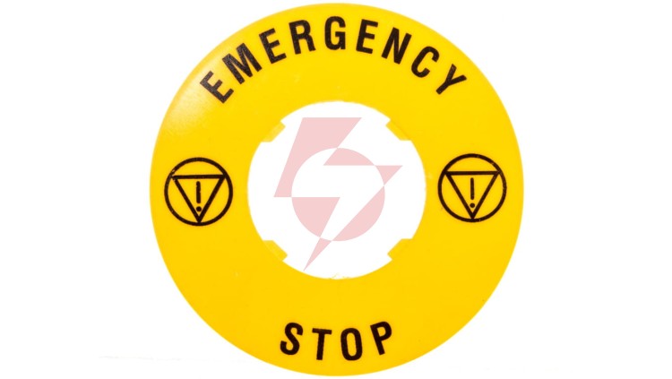 Szyld opisowy fi 60mm EMERGENCY/STOP LPXAU115