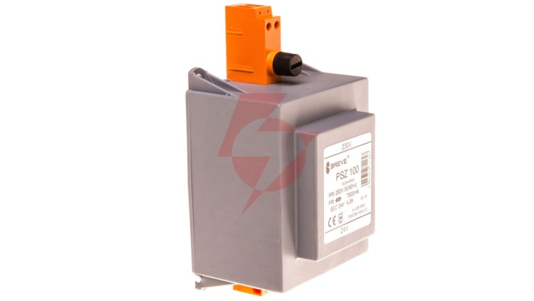 Transformator 1-fazowy bezpieczeństwa PSZ 100 230/ 24V 4,2A, na szynę DIN, IP30, Ta 40, 16024-9950