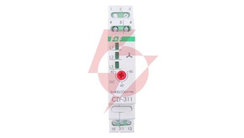 Przekaźnik zaniku i asymetrii faz 10A 1P 4sek 40-80V CZF-311