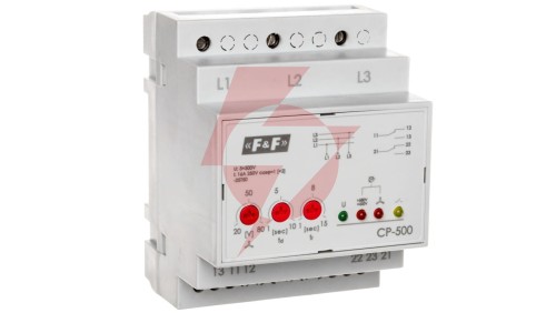 Przekaźnik kontroli napięcia 3-fazowy 2P 2x8A 3x500V 150-210V AC (bez N) CP-500