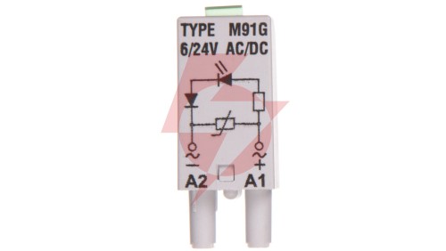Moduł sygnalizacyjny LV (dioda LED zielony + warystor V) 6-24 V AC/DC M91G szary 854856