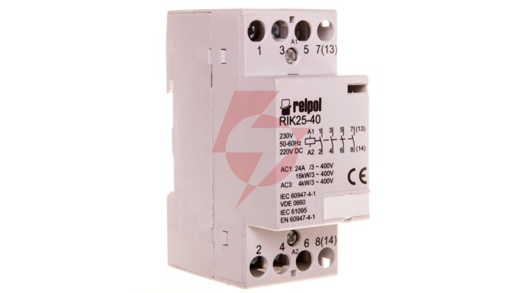 Stycznik modułowy 25A 4Z 0R 230V AC/DC RIK25-40-230 2608213