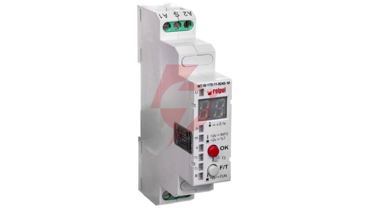 Przekaźnik czasowy wielofunkcyjny 1P 10A 0,1sek-100h 12-240V AC/DC MT-W-17S-11-9240-M 860470