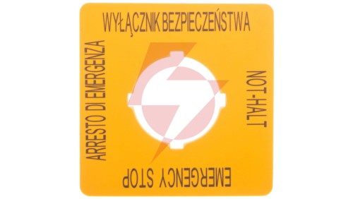 Szyld do przycisków bezpieczeństwa PL, GB, DE, I typ: M22-XYK15 167642