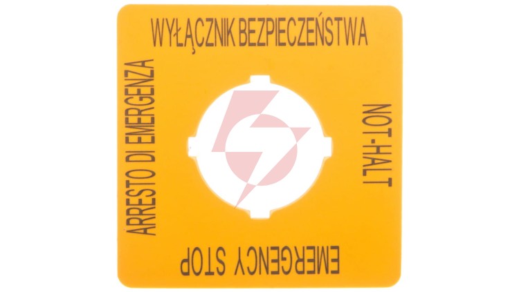 Szyld do przycisków bezpieczeństwa PL, GB, DE, I typ: M22-XYK15 167642
