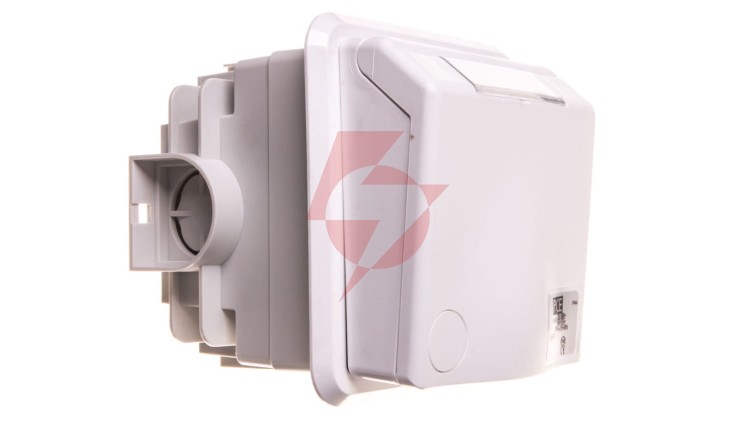 Gniazdo podtynkowe przelotowe 16A 5P 400V białe IP44 DESIGN 885-6v