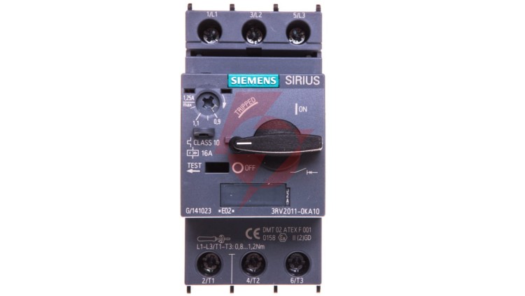 Wyłącznik silnikowy 3P 0,37kW 0,9-1,25A S00 3RV2011-0KA10