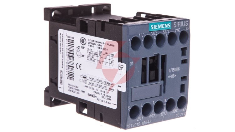 Stycznik mocy 7A 3P 24V DC 0Z 1R S00 3RT2015-1BB42
