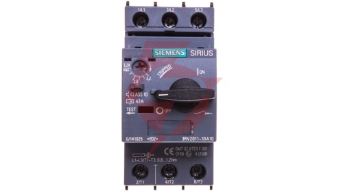 Wyłącznik silnikowy 3P 1,1kW 2,2-3,2A S00 3RV2011-1DA10