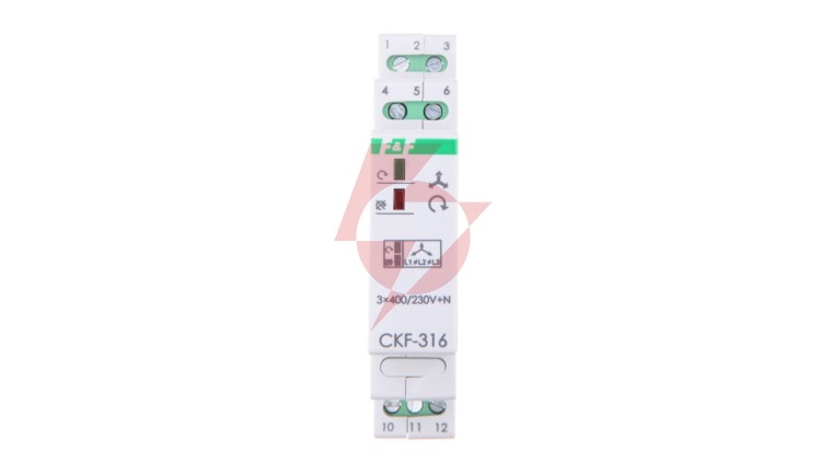 Przekaźnik kolejności, zaniku i asymetrii faz 3x400/230V+N 10A 1P 4sek 55V CKF-316