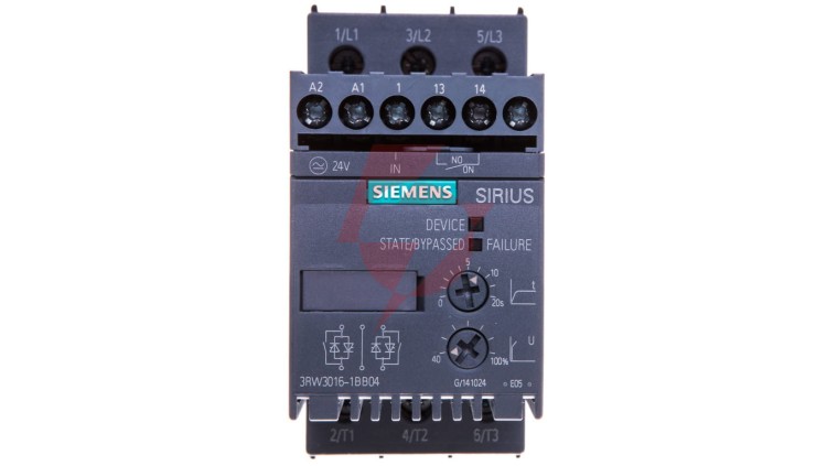 Softstart 3-fazowy 200-480VAC 9A 4kW/400V Uc=24V AC/DC S00 3RW3016-1BB04