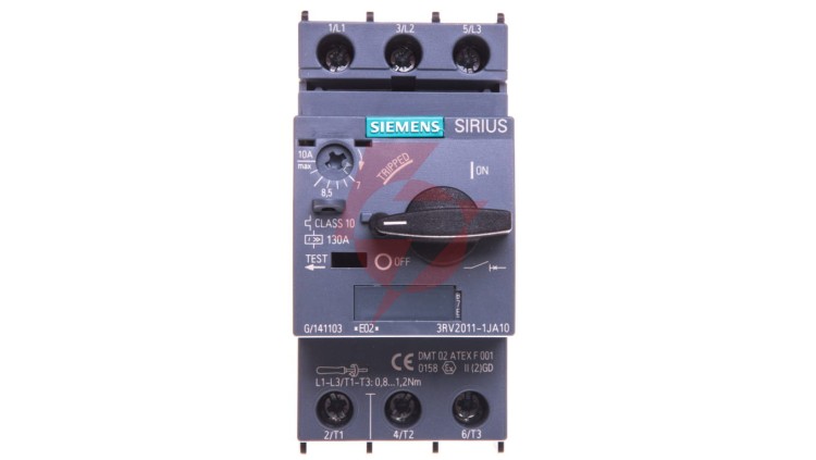 Wyłącznik silnikowy 3P 4kW 7-10A S00 3RV2011-1JA10