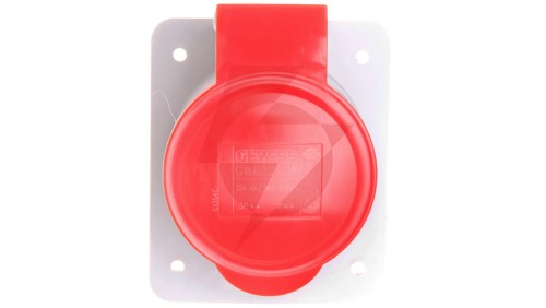 Gniazdo stałe 4P 32A 400V czerwone IP44 10 6H IEC 309 HP GW62220H