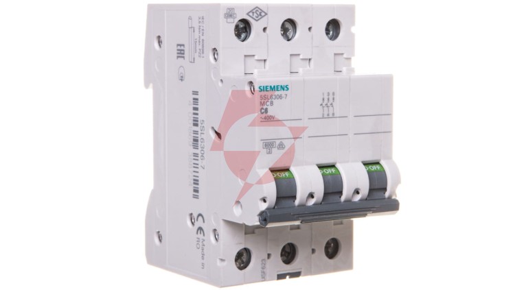 Wyłącznik nadprądowy 3P C 6A 6kA AC SENTRON 5SL6306-7