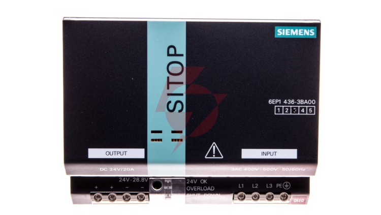 Zasilacz impulsowy SITOP Modular wej.320-550V AC wyj. 24VDC 20A ATEX EX II 6EP1436-3BA00