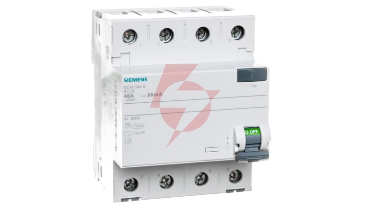 Wyłącznik różnicowoprądowy 4P 40A 0,03A Typ AC 30mA 400V SENTRON 5SV4344-0