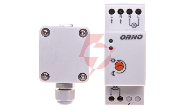 Czujnik zmierzchowy na szynę DIN z zewnętrzną sondą w puszce 3000W 2-100lx IP65 / IP20 OR-CR-231