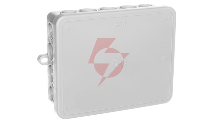 Puszka n/t odgałęźna 125x100x40mm 18 przepustów IP55 A 18 jasnoszara 2000410 /10szt./